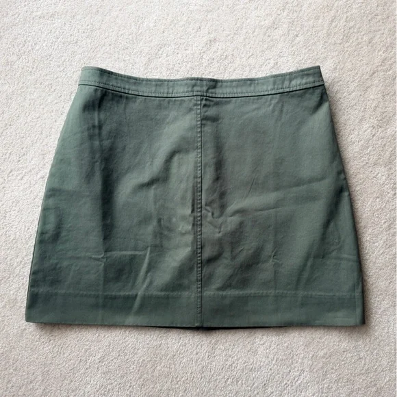 J. Crew Natasha Lined Skirt Sz 8 Green Stretch Cotton NWT Retails $98 - Picture 3 of 8